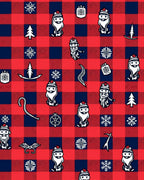Red Blue Buffalo Plaid Christmas Cheer Rug