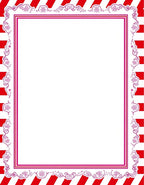 Whimsical Red Pink Floral Stripe Frame Rug
