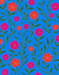 Vibrant Fuchsia Orange Floral Vine Rug