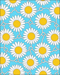 White Daisy Chain Blue Field Rug
