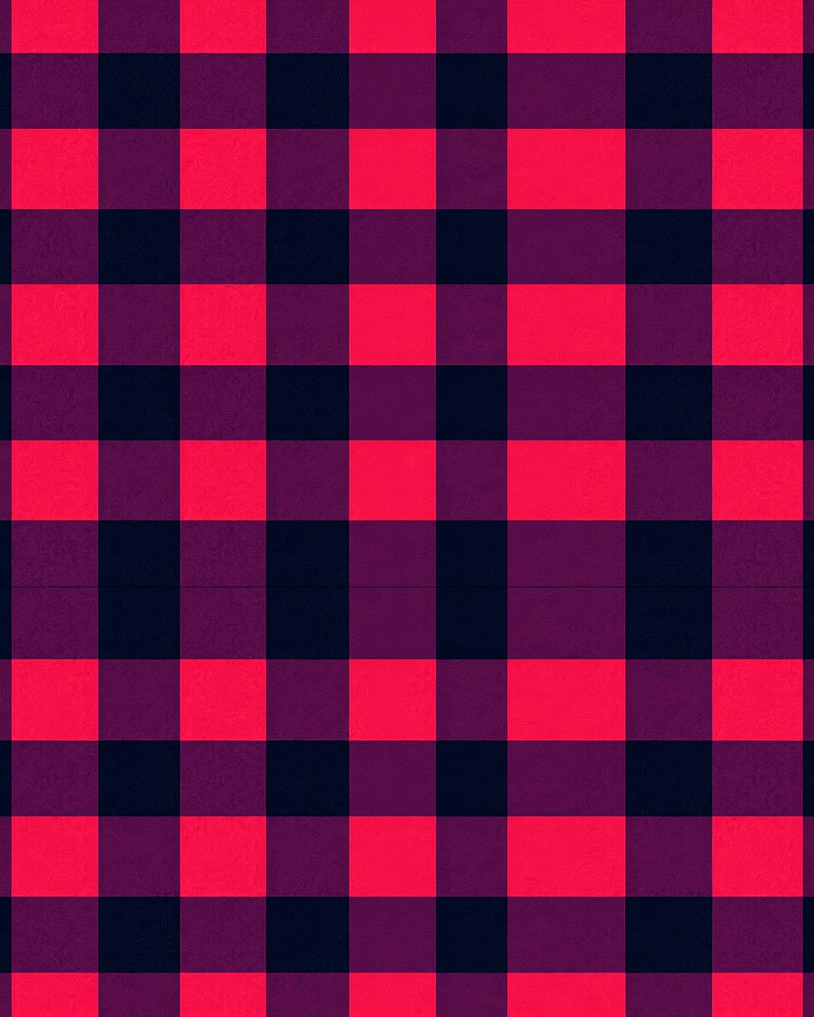 Vibrant Crimson Plaid Squares Rug