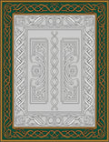 Emerald Gold Interlocking Knot Border Rug