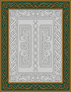 Emerald Gold Interlocking Knot Border Rug