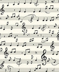 Black Musical Notes Cream Background Rug
