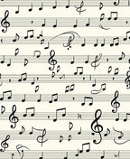 Black Musical Notes Cream Background Rug