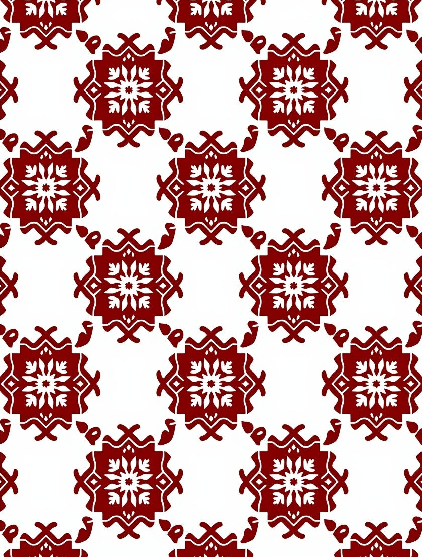 Classic Red Starburst Repeat Rug