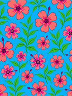 Coral Floral Tropical Foliage Rug