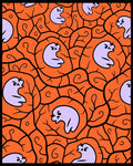 Spooky Lavender Ghost Orange Swirl Rug