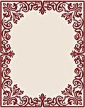 Rich Burgundy Vintage Scrollwork Border Rug