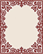 Rich Burgundy Vintage Scrollwork Border Rug