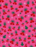 Whimsical Red Tropical Foliage Rug