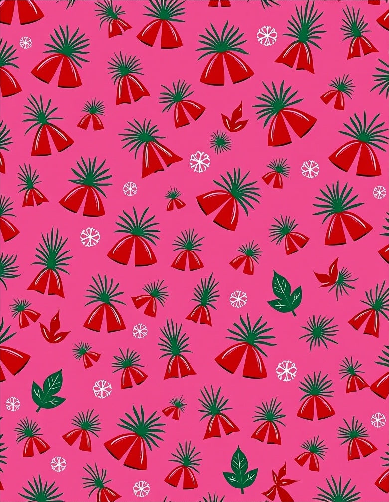 Whimsical Red Tropical Foliage Rug