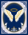 Royal Blue Angel Wings Halo Medallion Rug