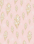 Pale Pink Gold Crystal Snowflakes Rug