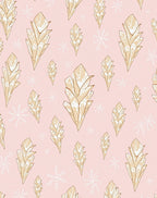 Pale Pink Gold Crystal Snowflakes Rug