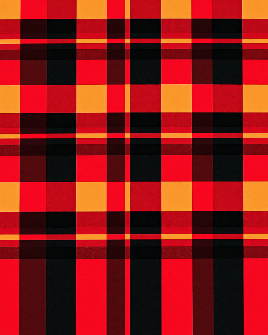 Red Black Yellow Plaid Checkered Comfort Rug
