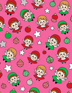 Cute Christmas Elves Ornaments Stars Rug