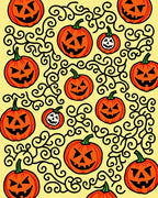 Orange Jack O Lantern Swirls Rug