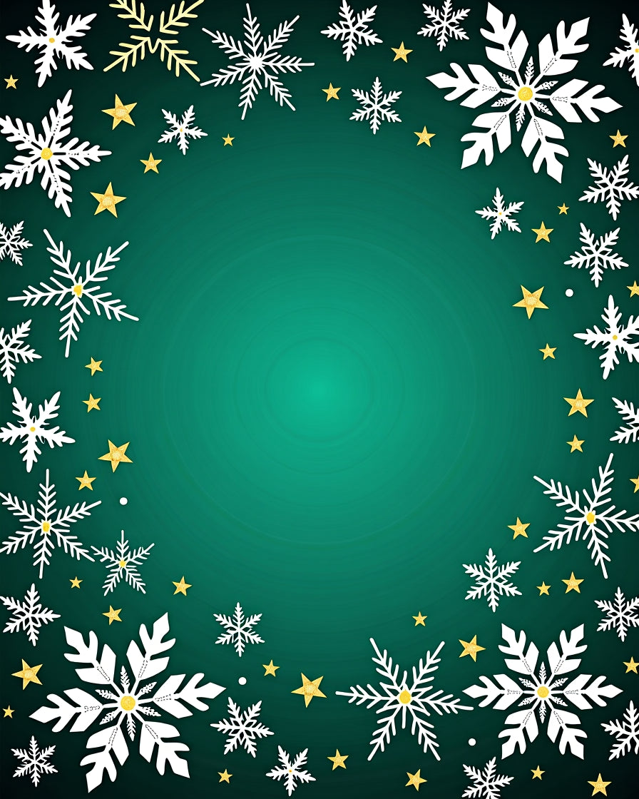 Holiday Snowflake Star Border Rug