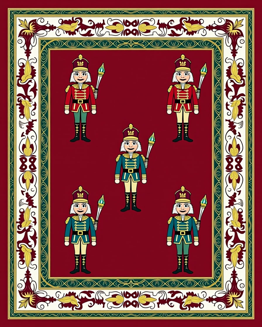 Crimson Festive Soldier Border Rug