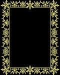 Golden Floral Vines Border Rug