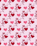 Romantic Crimson Pink Heart Swirls Rug