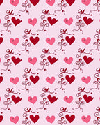 Romantic Crimson Pink Heart Swirls Rug