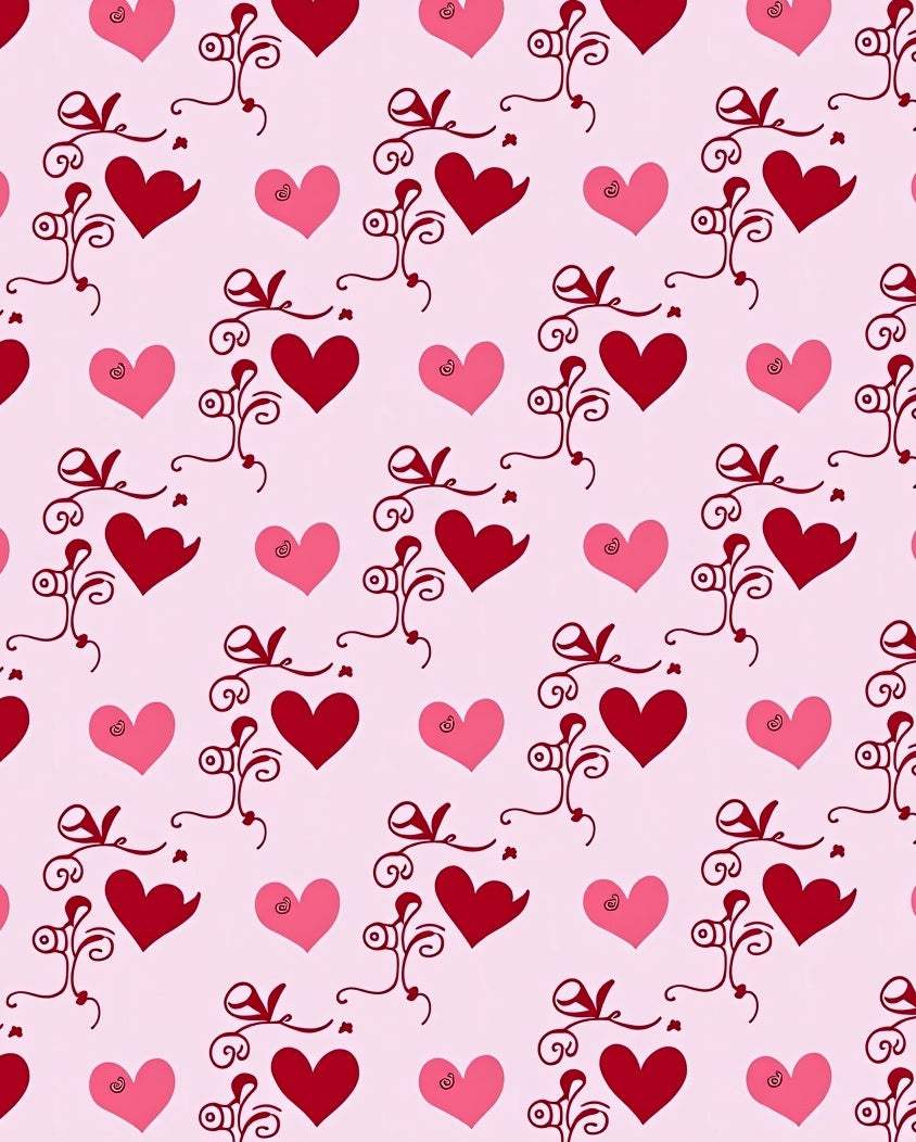 Romantic Crimson Pink Heart Swirls Rug