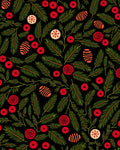 Seasonal Pine Berry Festive Ornate Rug