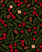 Seasonal Pine Berry Festive Ornate Rug