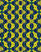 Bright Yellow Daisy Floral Medallion Rug