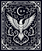 Mythic Night Phoenix Celestial Crest Rug
