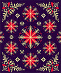 Vibrant Red Yellow Floral Medallion Rug