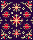 Vibrant Red Yellow Floral Medallion Rug