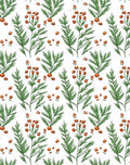 Earthy Green Branching Berry Foliage Rug