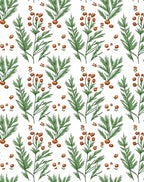 Earthy Green Branching Berry Foliage Rug