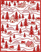 Scenic Red Village Evergreen Hills Rug