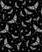Whimsical White Winged Angel Snowflake Rug