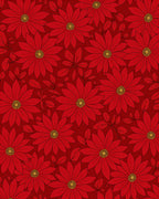 Scarlet Red Floral Bloom Garden Rug