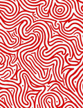 Vibrant Red Abstract Swirl Rug