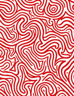 Vibrant Red Abstract Swirl Rug