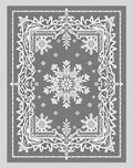 Winter Snowflake Mandala Gray Rug