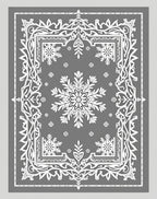 Winter Snowflake Mandala Gray Rug