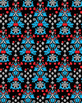 Crimson Cherry Blue Foliage Medallion Rug