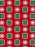 Red, White, and Green Snowflake Quilt Rug