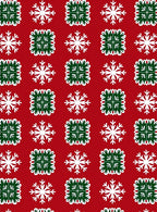 Red, White, and Green Snowflake Quilt Rug