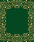 Emerald Green Golden Floral Border Rug