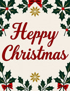 Festive Holly Berry Red Bow Rug