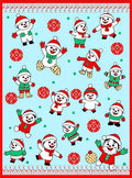 Festive Snowmen Red Green Light Blue Rug
