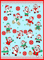 Festive Snowmen Red Green Light Blue Rug